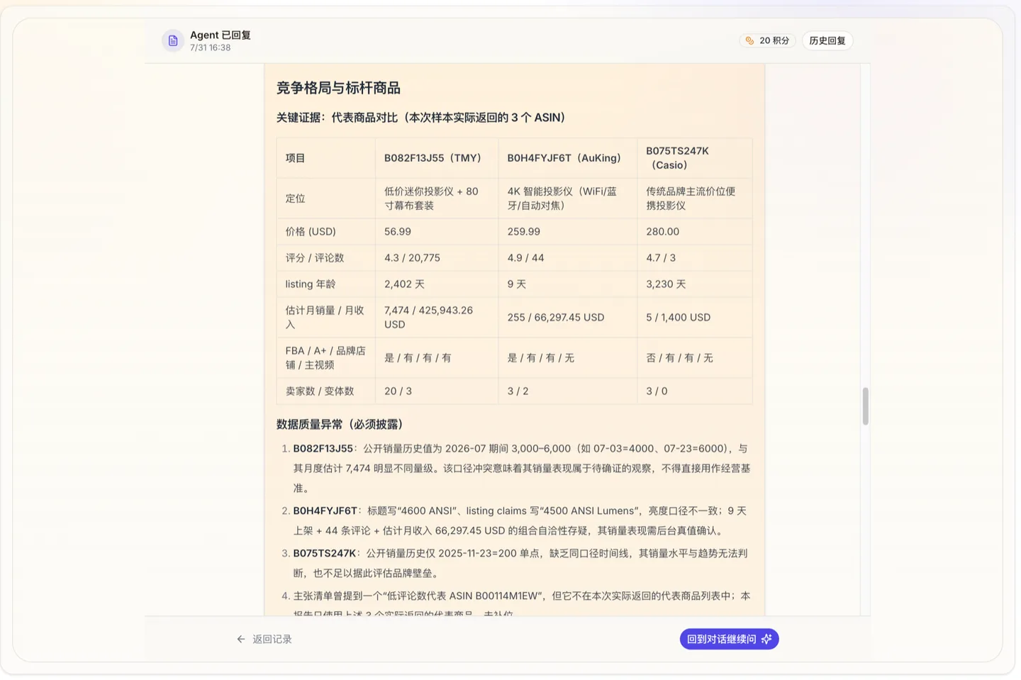 正式报告中的竞争格局分析